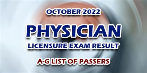 RESULTS: October 2022 Physician Licensure .